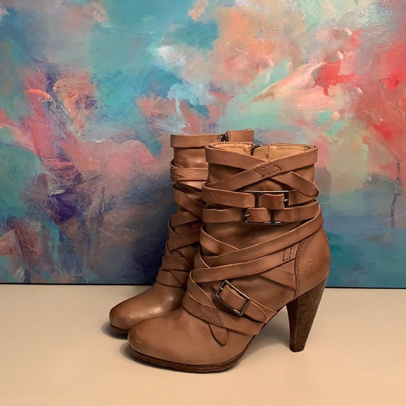 Frye Shoes - Frye Mikaela Strappy Grey Booty 7.5
